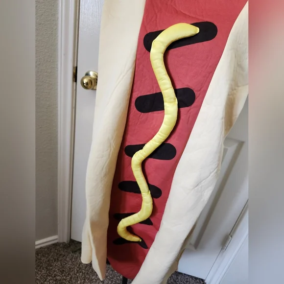 Spirit Hot Dog Costume Frankfurter With Mustard And Bun - M Mens - Picture 6 of 13